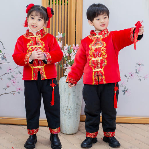 拜年服汉服男女童，冬季中国风民族风唐装套装MXT-T2S喜庆拜年服 商品图6