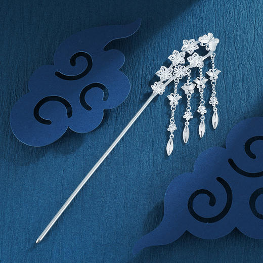 子佩集S990银【碧玉妆成】发簪【QSFZ001】花丝2212 商品图3