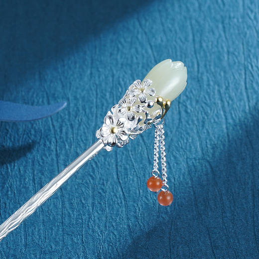 子佩集S925银【玉兰】和田玉发簪【WSJ0106】2212 商品图2