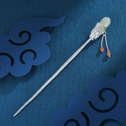 子佩集S925银【玉兰】和田玉发簪【WSJ0106】2212 商品图5