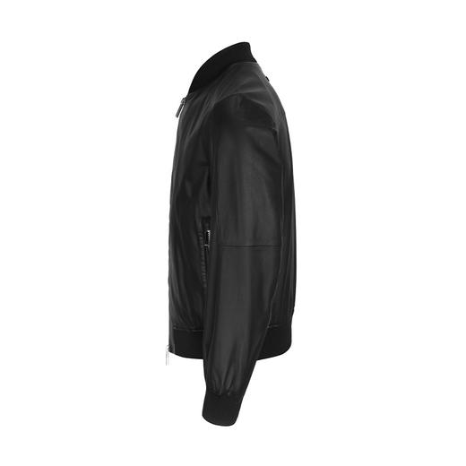 阿玛尼（Armani）男装 时尚潮流男士休闲羊皮皮衣黑色10069 商品图3