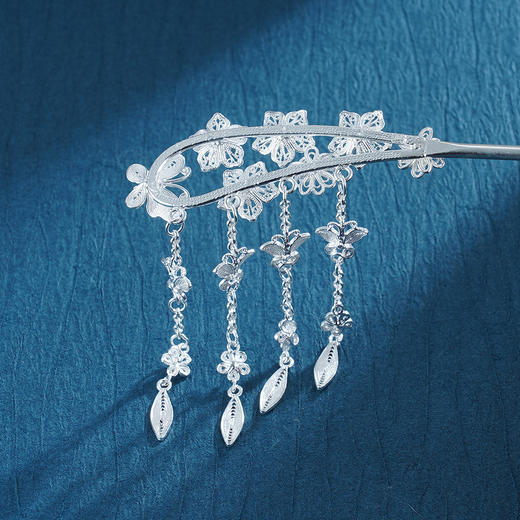 子佩集S990银【碧玉妆成】发簪【QSFZ001】花丝2212 商品图6