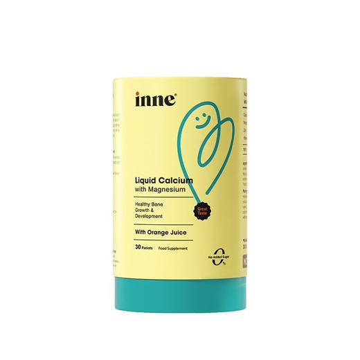 INNE小金条3代含k2维生素d3钙镁锌儿童液体钙条包装 30条/罐 草莓味 商品图6