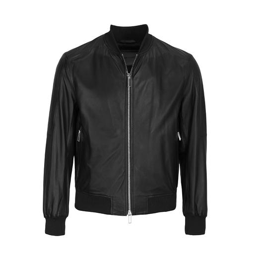 阿玛尼（Armani）男装 时尚潮流男士休闲羊皮皮衣黑色10069 商品图1