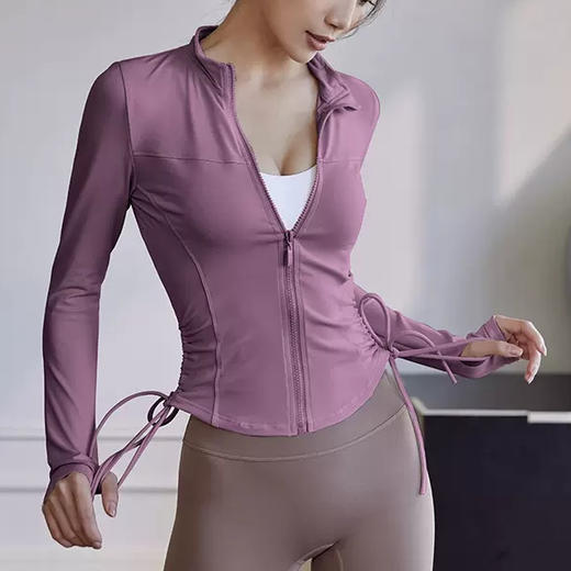 【限时秒】YOGACODE火树银花/立领修身长袖拉链外套瑜伽服YCDS158 商品图3