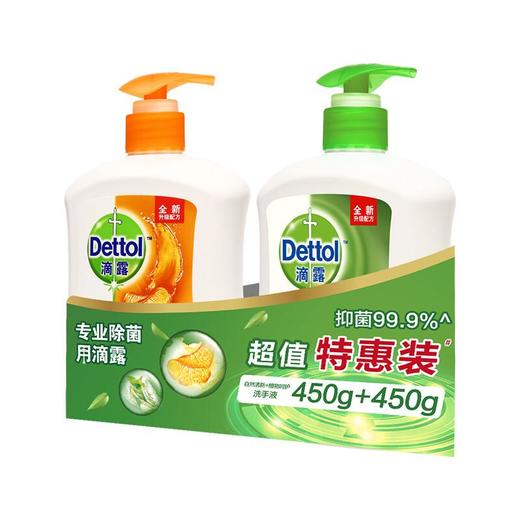 滴露健康抑菌洗手液植物+自然450g+450g 商品图1