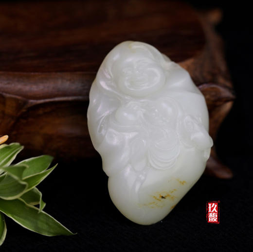 和田玉（白玉）籽料挂件--财神47.55g 商品图0