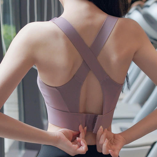 跃牌（呗咪纷纷系列）后搭扣美背防震聚拢运动背心文胸 一体杯WX029 商品图3