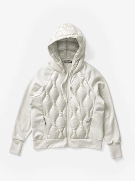 Holden - W DOWN ZIP HOODIE - PEARL - 女装 - 上衣 - 珍珠白