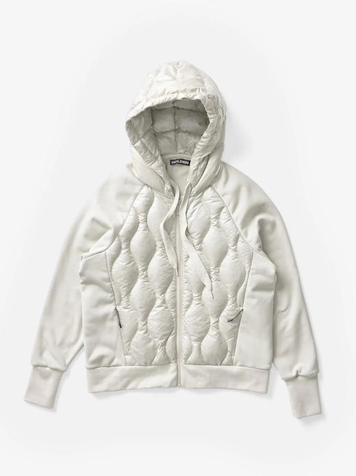Holden - W DOWN ZIP HOODIE - PEARL - 女装 - 上衣 - 珍珠白 商品图0