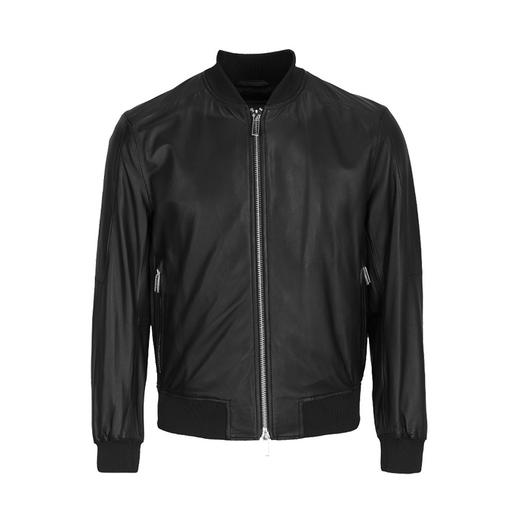 阿玛尼（Armani）男装 时尚潮流男士休闲羊皮皮衣黑色10069 商品图0