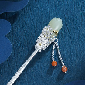 子佩集S925银【玉兰】和田玉发簪【WSJ0106】2212