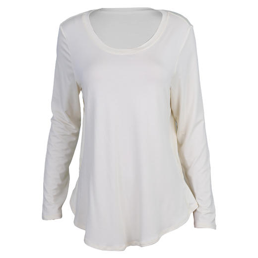 【超级团购】跃牌【禅语梵心系列】宽松系绳莫代尔长袖T恤FX2064（不带胸垫） 商品图4