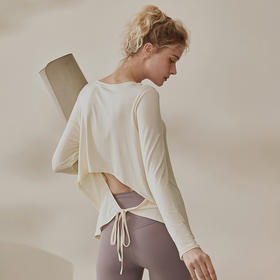 【超级团购】跃牌【禅语梵心系列】宽松系绳莫代尔长袖T恤FX2064（不带胸垫）