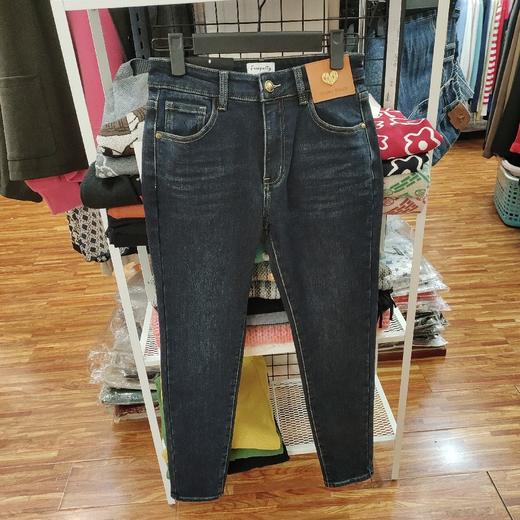 女抓绒直筒牛仔裤83697 商品图0