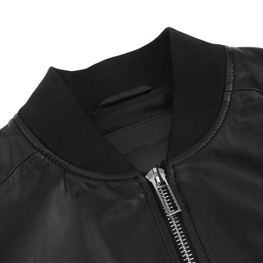 阿玛尼（Armani）男装 时尚潮流男士休闲羊皮皮衣黑色10069 商品图4