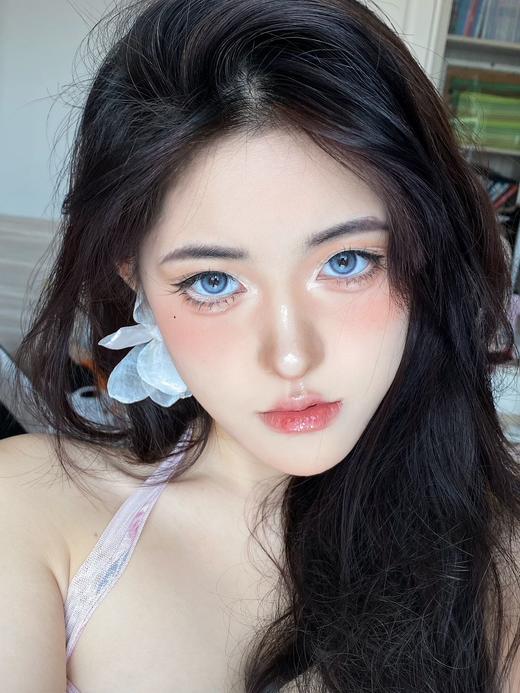 clairecolor 年抛美瞳 奶蓝冻冻 直径14.5mm着色13.7mm 商品图10