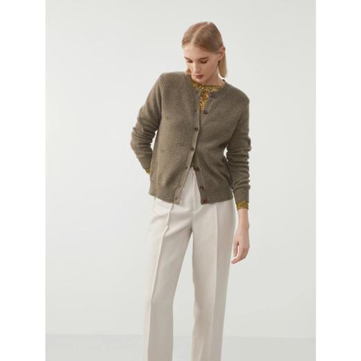 3楼珍贝圆领提花女开衫 商品图2