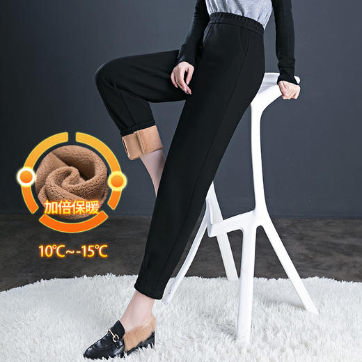 HSS2393A加绒加厚哈丁裤2022冬季新款中年妈妈裤子女士高腰弹力保暖小脚裤 商品图1