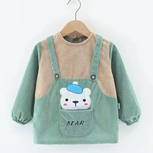 【水晶绒防水罩衣 健康面料呵护宝宝娇嫩肌肤】儿童罩衣防水长袖反穿衣宝宝吃饭衣围裙棉小孩罩衣婴儿围兜护衣 商品图11