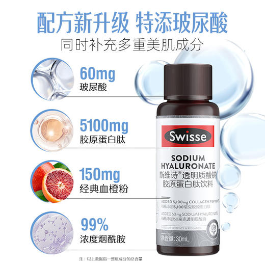 Swisse斯维诗水光瓶透明质酸钠胶原蛋白肽饮料 30ml*10 商品图1