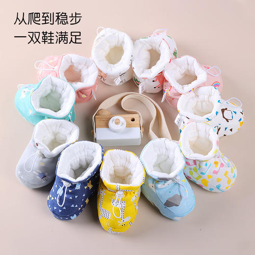 【温暖守护 舒适过冬】新生儿婴儿鞋子冬天宝宝保暖鞋套春秋冬季不掉护脚套加厚棉学步鞋 商品图1