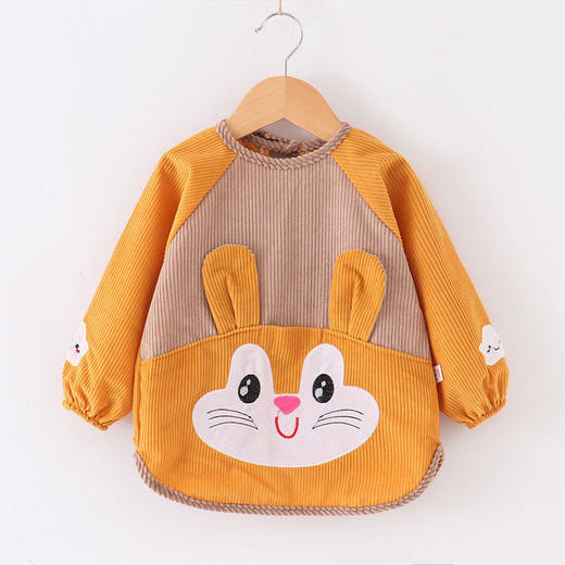 【水晶绒防水罩衣 健康面料呵护宝宝娇嫩肌肤】儿童罩衣防水长袖反穿衣宝宝吃饭衣围裙棉小孩罩衣婴儿围兜护衣 商品图7