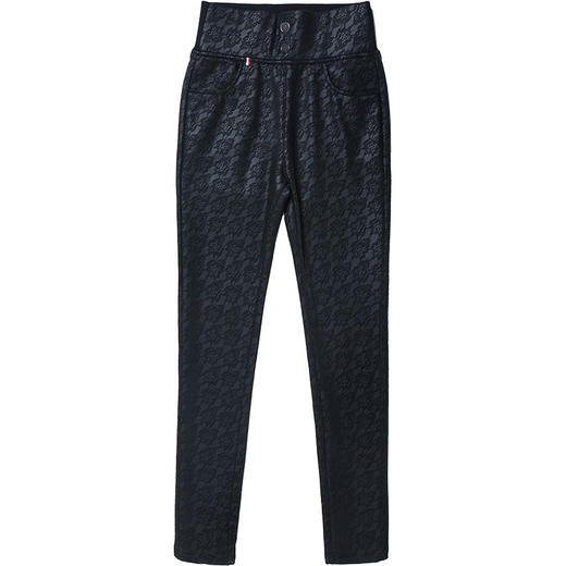 印花长款时尚加绒PU皮打底裤，新款松紧腰修身气质小脚裤MYX-Q8103 商品图4