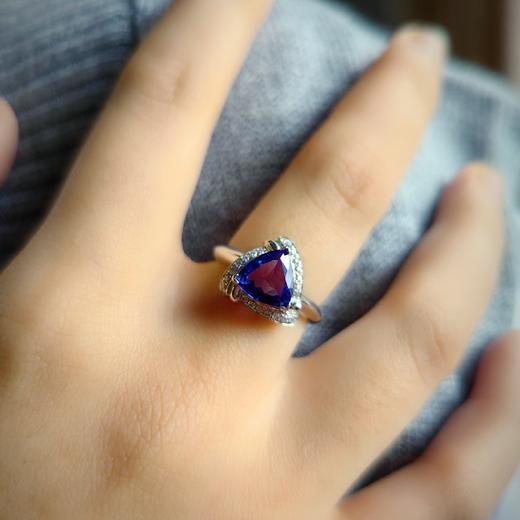 18k镶嵌坦桑石戒指 商品图3