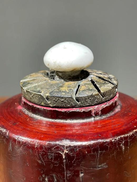 红漆楠木镂空铜盖香瓶，顺丰包邮 商品图5