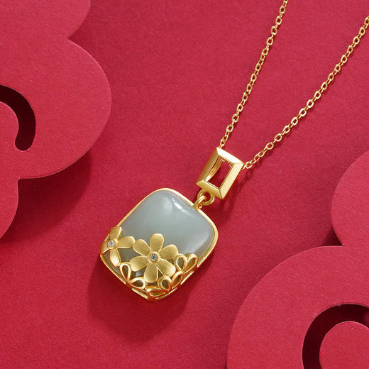 子佩集S925银【画意】和田玉套链项链【WSB7242】镀金和田玉2212 商品图2