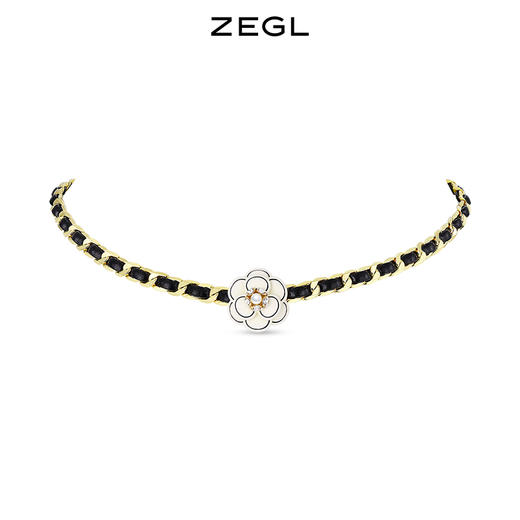 ZEGL小香风山茶花项链女轻奢小众复古法式锁骨链choker项圈脖颈链 商品图0