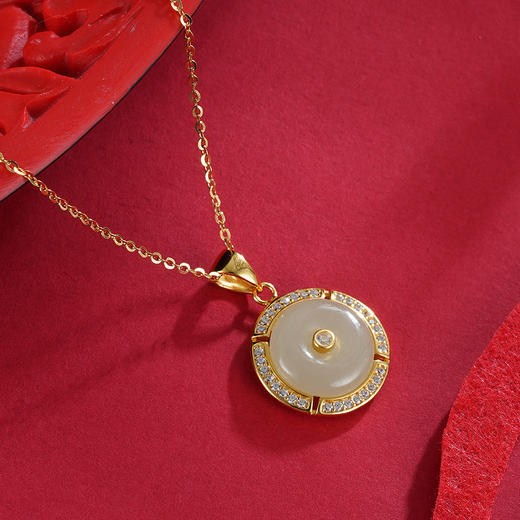 子佩集S925银【画芷】和田玉套链项链【WSB7577】镀金和田玉2212 商品图5