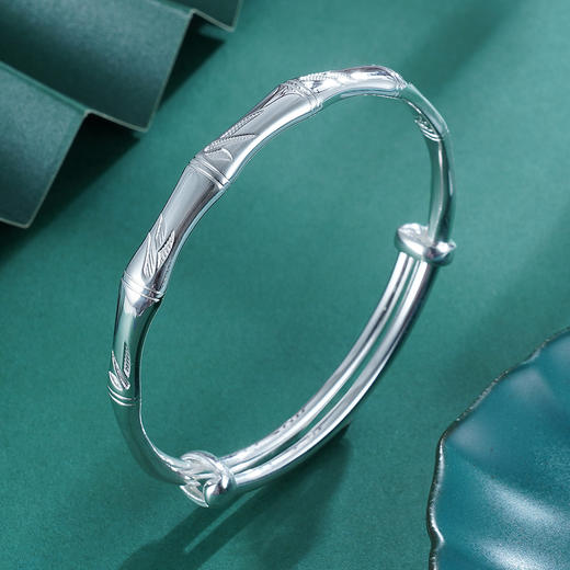 子佩集S999银【芳年】手镯【ZCX041Y】竹节推拉2212 商品图2