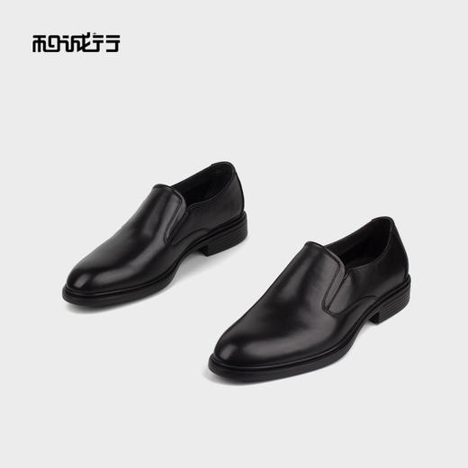 和诚行 2023春季新款男士休闲皮鞋一脚蹬真皮商务正装皮鞋1690024 商品图2
