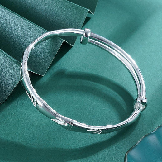 子佩集S999银【芳年】手镯【ZCX041Y】竹节推拉2212 商品图1