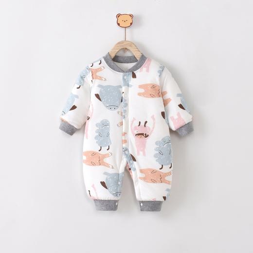 【可爱萌趣 保暖舒适】拜年服婴儿衣服新生儿夹棉连体衣宝宝秋冬季棉服外出服装哈衣爬爬 商品图13