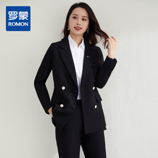 【上衣+裤子】罗蒙春秋款女式套装气质百搭通勤时尚西服套装两件套女 商品图1