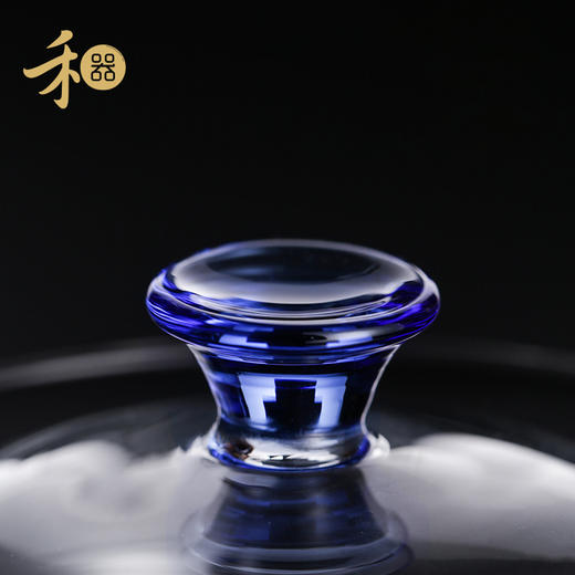 禾器晶彩沁莲盖碗180ml 新品耐热玻璃盖碗单个三才茶碗不烫手沏茶泡茶杯功夫茶具沁莲 商品图4