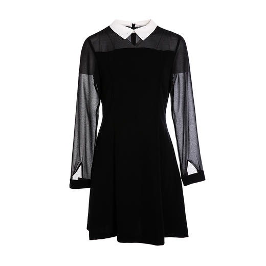 EITIE爱特爱春季新款透视拼接袖时尚优雅连衣裙A2307113 商品图5