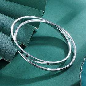 子佩集S999银【致爱】手镯【ZCE049D】两个圈四叶草2212