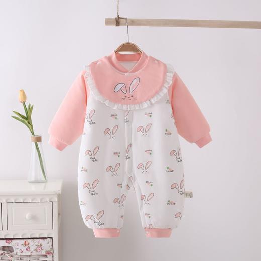 【可爱萌趣 保暖舒适】拜年服婴儿衣服新生儿夹棉连体衣宝宝秋冬季棉服外出服装哈衣爬爬 商品图9