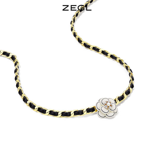 ZEGL小香风山茶花项链女轻奢小众复古法式锁骨链choker项圈脖颈链 商品图1