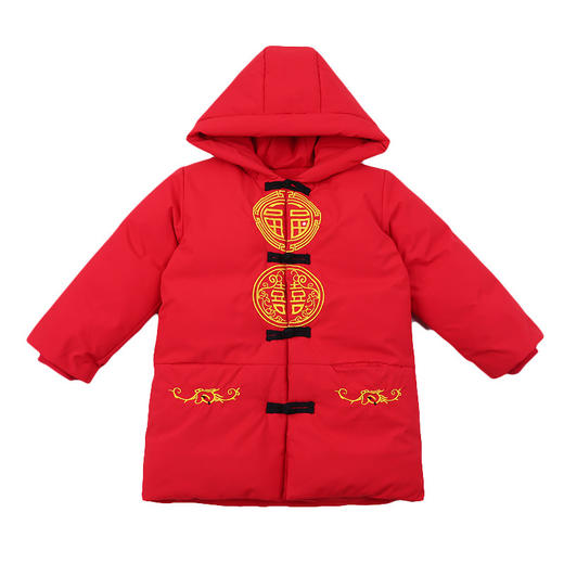 拜年服男童女童，唐装加厚冬装过年QC-福喜拜年服男女 商品图4
