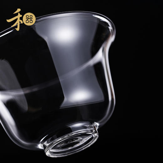 禾器晶彩沁莲盖碗180ml 新品耐热玻璃盖碗单个三才茶碗不烫手沏茶泡茶杯功夫茶具沁莲 商品图6