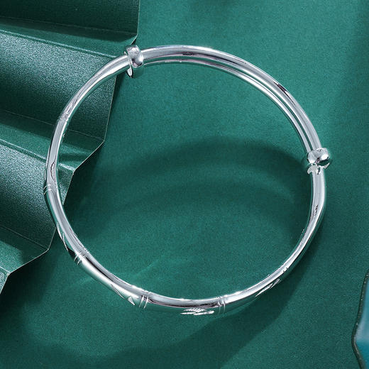 子佩集S999银【芳年】手镯【ZCX041Y】竹节推拉2212 商品图3