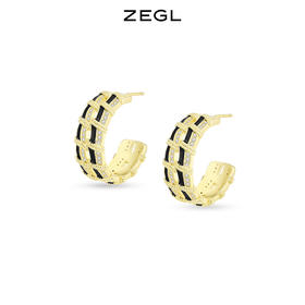 ZEGL设计师山茶花系列复古C型耳环女小众设计感高级耳钉银针耳饰