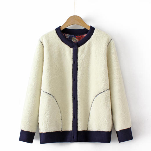 HX92320秋冬加绒外套中老年人妈妈加厚太太开衫 商品图3