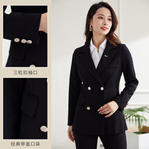 【上衣+裤子】罗蒙春秋款女式套装气质百搭通勤时尚西服套装两件套女 商品图3