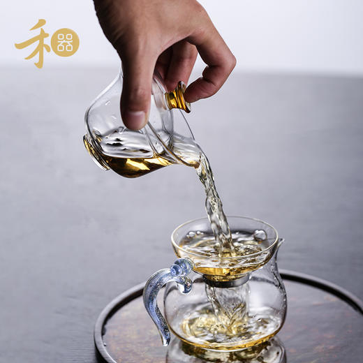 禾器晶彩沁莲盖碗180ml 新品耐热玻璃盖碗单个三才茶碗不烫手沏茶泡茶杯功夫茶具沁莲 商品图2